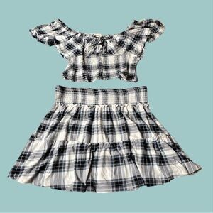 Plaid Juniors Skirt and Top Set